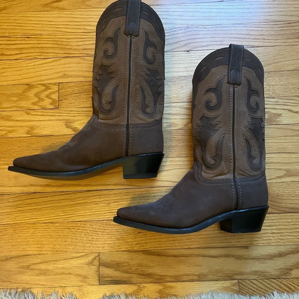 Laredo brown leather and suede cowboy boots from Nashville Boot & Co. - Picture 2 of 16
